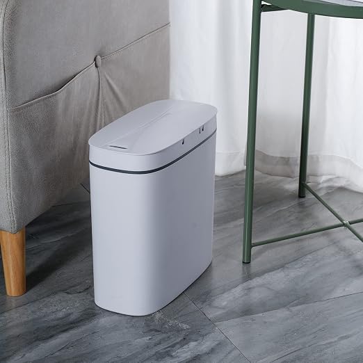 Sooyee 14 Liter Automatic Trash Can with lid,3.6 Gallon Touchless Trash Can or Kick,Garbage Cans for Kitchen,Bathroom,Office,Bedroom,Living Room,White - Image 7