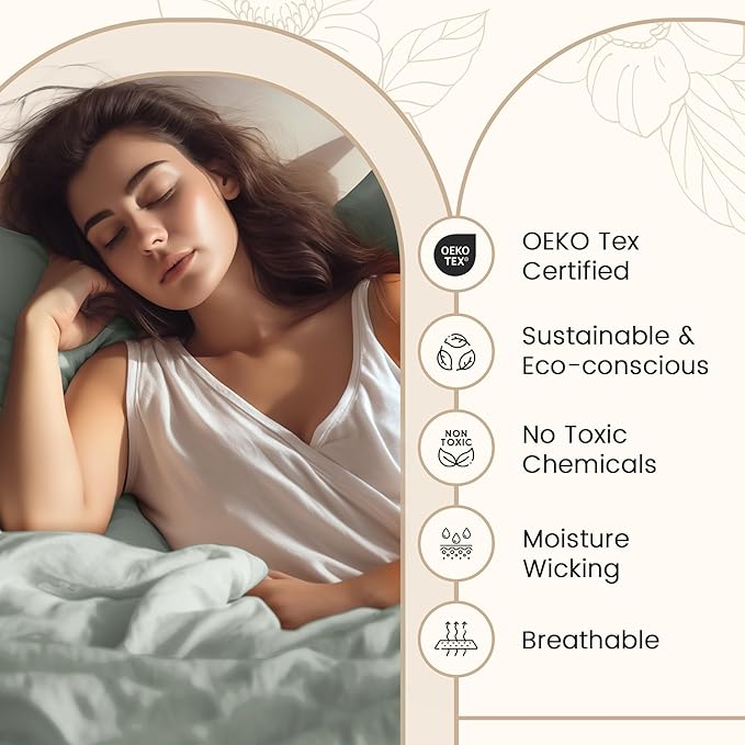 Deep Pocket Queen Sheets Set, Egyptian Cotton Sheets Queen Size Bed Set with Elasticated Fitted Sheet & Pillowcase Sets, Soft & Comfy 800TC Sateen, No Pill & Shrink Luxury Bedding, Sage Green Sheet