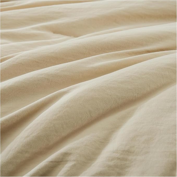 WRENSONGE King Size Comforter Set, 7 Pieces Beige Soft Bed in a Bag King with Fitted Sheet, Flat Sheet, 2 Pillow Shams, and 2 Pillowcases- Warm Bedding Set for All Season