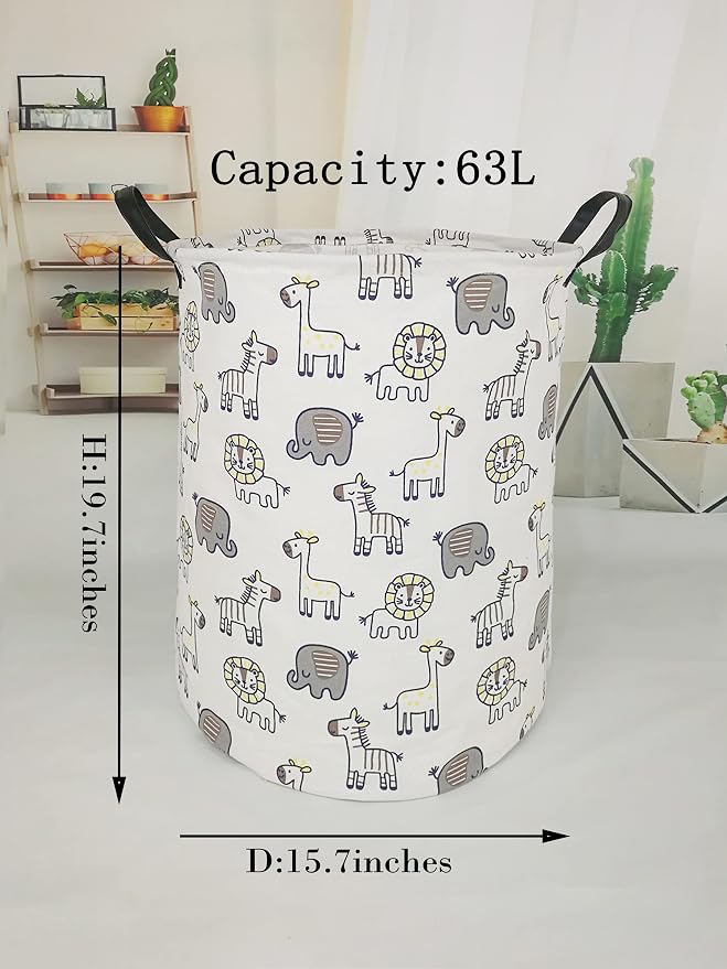 MAIZMZ Kids Hamper Baby Storage Bins Gift Toy Box Organizer Nursery Waterproof Laundry Basket Large Canvas Collapsible Chest for Boys Girls Bedroom Closet Shelf Room Decor - Image 2
