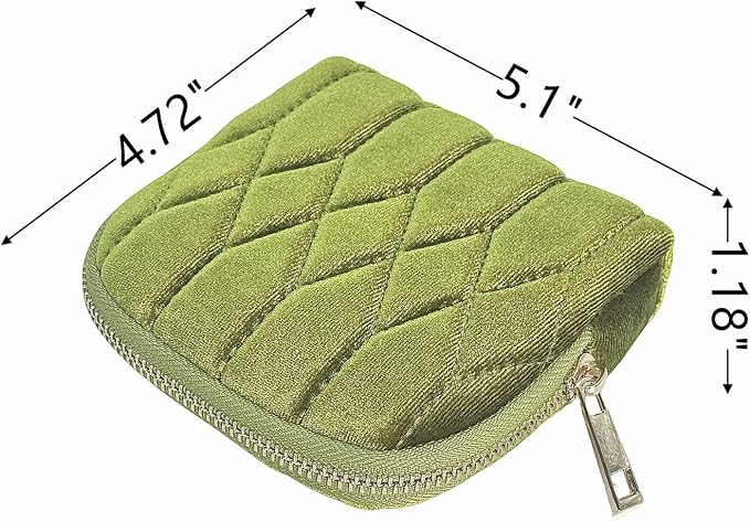 Small Travel Jewelry Case - Jewelry Travel Organizer Bag with for Bracelets, Necklaces, Bangles, Jewelry Organizer Storage Bag Gift for Women Girls,5.1x4.72x1.18 IN- RJB001-Green - Image 2