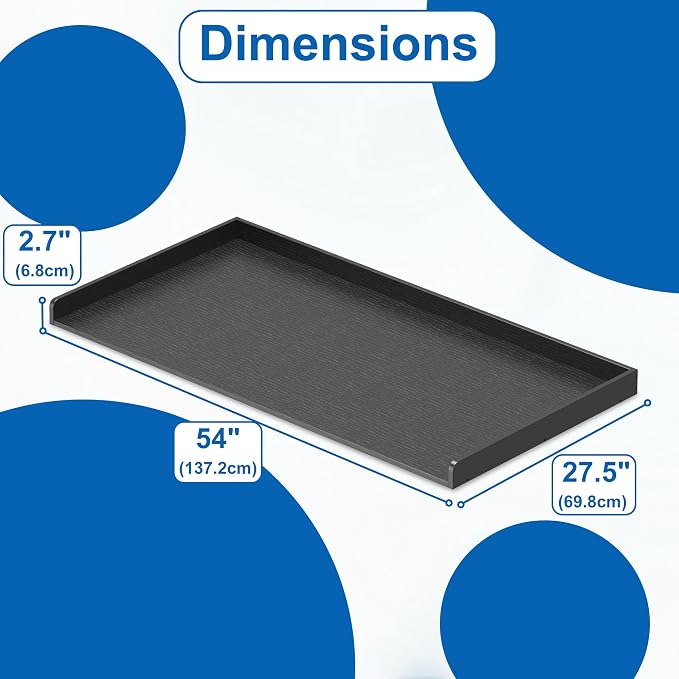 efluky Washer Dryer Countertop, Wood Countertop with Edge Rails for Laundry Room Organization and Storage, Washer Dryer Topper for Laundry Room, 27.5" x 54" Black - Image 6