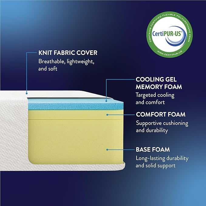 Best Price Mattress 12 Inch Memory Foam Mattress, Medium Firm, Cooling Gel Infused, Certified Safe Foams & Fabric, Mattress in a Box, King