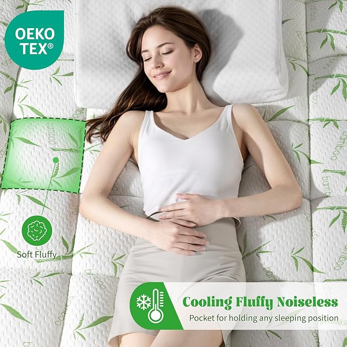 3 Inch Mattress Topper - Viscose Made from Bambu,Cooling Soft Pillow Top Mattress Pad Cover for Back Pain,Mattress Protector with 8-21 Inch Deep Pocket (Twin XL,39"x80")