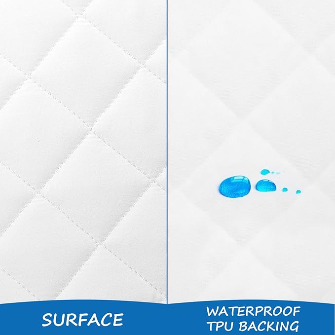Bassinet Mattress Pad Cover 30" x 18" Fit for Halo BassiNest Swivel/Flex/Glide/Premiere & Luxe Series Sleeper, Waterproof Bassinet Mattress Protector Quilted Bassinet Sheets 2 Pack