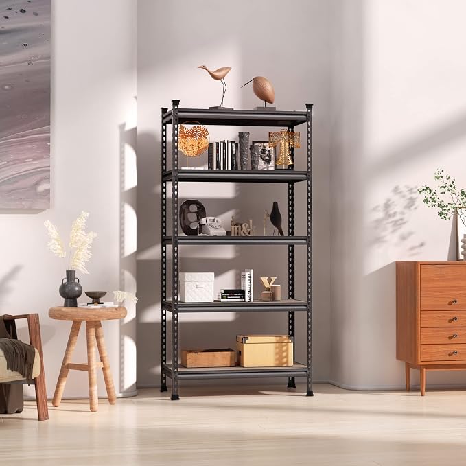 WORKPRO 5-Tier Metal Storage Shelving Unit, 36”W x 18”D x 72”H, Adjustable Storage Rack Heavy Duty Shelf with Particle Board, 4000 lbs Load Capacity (Total) for Garage Warehouse, Black/Silver - Image 9