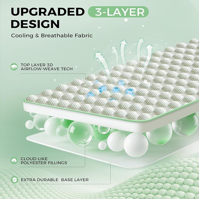 Tokokimo Premium Cooling 100% Waterproof Mattress Protector with Pillow Cases Queen Size, Breathable Washable 3D Air Fabric, Soft Noiseless Deep Pocket 8''-16'', Ideal for Hot Sleepers