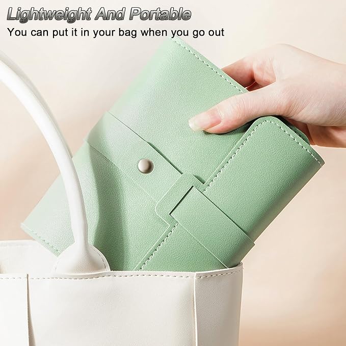 LAKE OF FIRE Earring Holder Organizer with Foldable Book Design Jewelry Book Organizer, Portable Pu Leather Travel Earring Case(Green) - Image 6