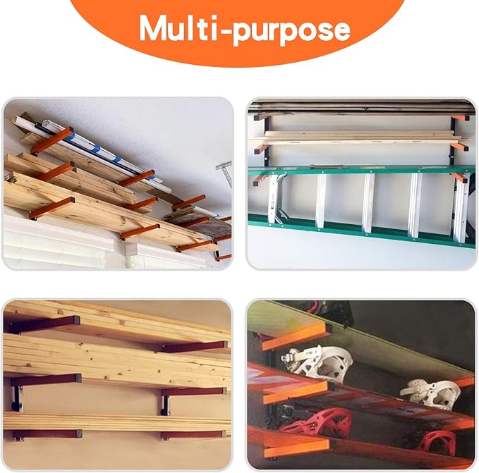 Ultrawall Wall Mount Wood Organizer and Lumber Storage Metal Rack with 3-Level - Indoor & Outdoor Use, 2 Pack - Image 5
