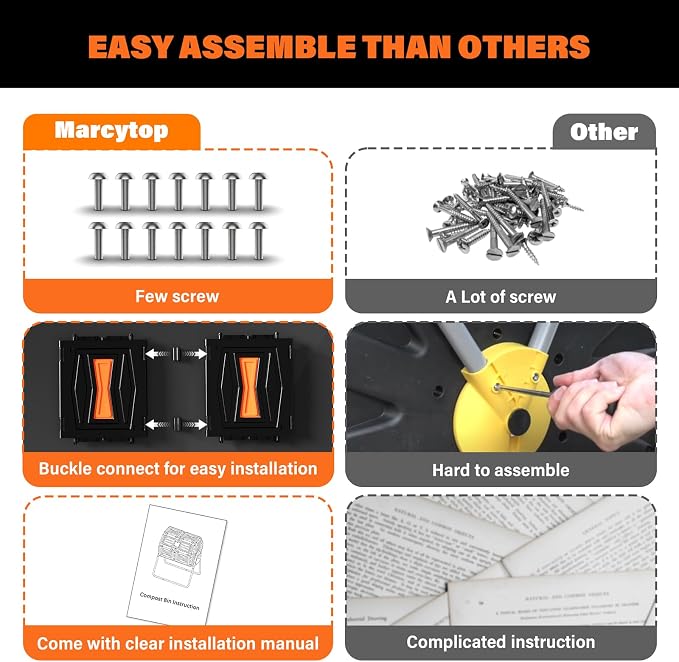 Compost Tumbler, Easy Assemble & Efficient Outdoor Compost Bin, 45 Gallon/170 Liter Large Dual Chamber Rotating Composter for Garden, Kitchen, and Yard Waste, Orange Door - Image 4