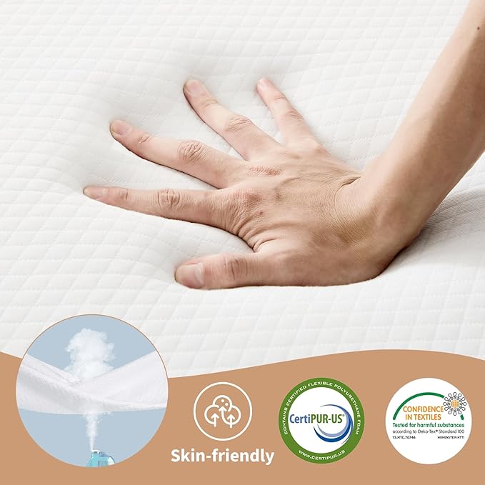 Sweetcrispy Tri-fold Memory Foam Mattress - 4 Inch Full Size Portable Bed Pad, Foldable Floor Mat, Collapsible and Washable Cover with CertiPUR-US Certified, for Travel & Camping & Yoga