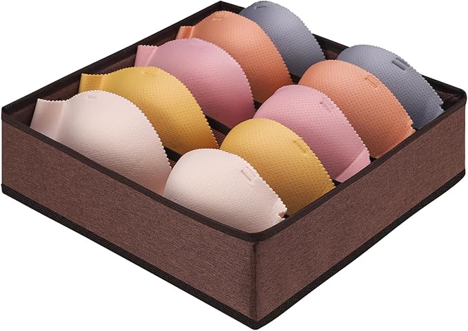 Drawer under Cabinet Clothes Organizer 5 Cell Foldable Storage Cubes Underwear Drawer Organizer Dividers Storage Boxes for Bra, Underwear（Coffee） by Unknown