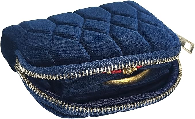 Small Travel Jewelry Case - Jewelry Travel Organizer Bag with for Bracelets, Necklaces, Bangles, Jewelry Organizer Storage Bag Gift for Women Girls,5.1x4.72x1.18 IN- RJB001-Navy - Image 4