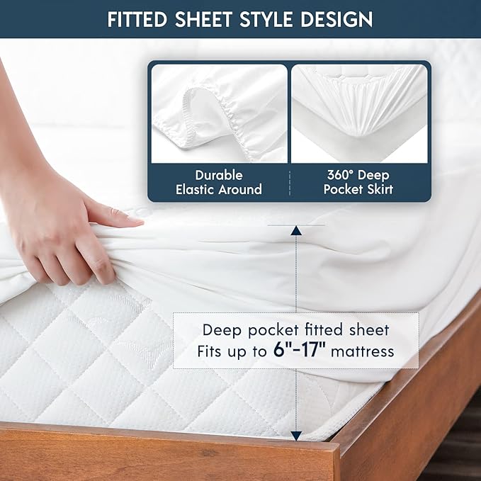 Phantoscope 100% Waterproof Mattress Protector, King, Mattress Cover 3D Air Soft Fabric, Mattress Pad Cover with 18'' Deep Pocket, Noiseless Washable, King Size