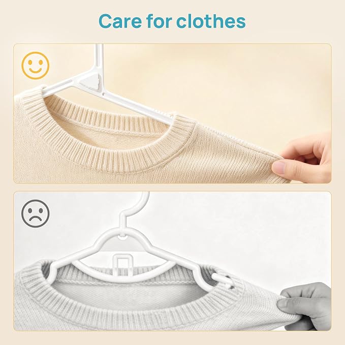 Vtopmart 20 Pack Plastic Clothes Hangers, 16.7in Standard StackFit Hangers for T-Shirt, Coats, Jackets, Sweaters, Non-Slip Slim Hanger with Hooks, Space-Saving in Closet, Durable Clothes Organizers - Image 8