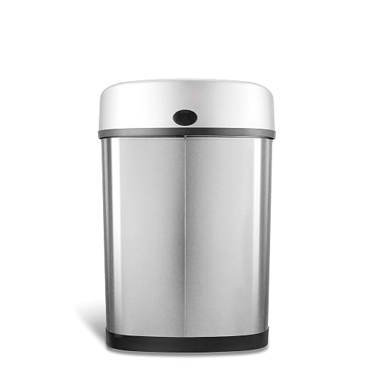 Ninestars DZT-42-9 Automatic Touchless Infrared Motion Sensor Trash Can, 11 Gal 42L, Stainless Steel Base (Oval, Silver/Black Lid) - Image 7