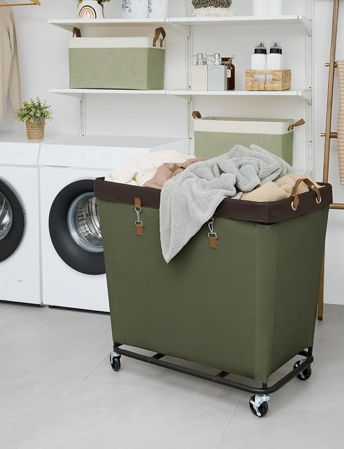 StorageWorks 320L Laundry Basket with Wheels, Extra Large Rolling Hampers for Clothing Organizer, Dirty Clothes Basket for Hote, Home, Closet, Dorm, Green - Image 5