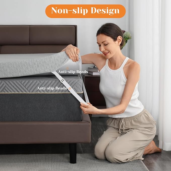 Extra Firm Mattress Topper Queen, 4 Inch High-Density Firm Mattress Pad for Back Pain Relief, Bed Topper with Removable Cover, No Smell, No Slip, CertiPUR-US Certified, 79" x 59"
