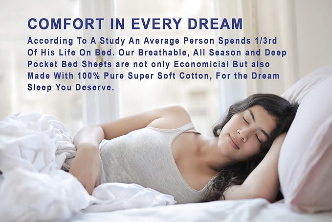 RUVANTI 100% Cotton Sheets – King Size Percale Bedding, Cooling & Breathable Floral Design, Durable with a Crisp, Soft & Comfortable Feel, 16" Deep Pocket, 4-Piece Set, Bloomex