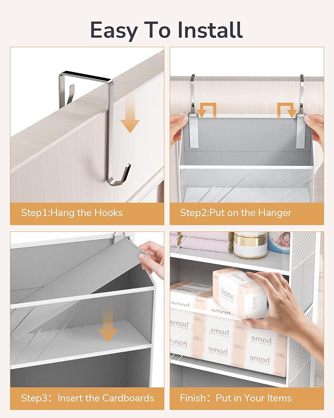 ULG 1-Pack Over Door Organizer with 5 Large Pockets 10 Mesh Side Pockets, 44 lbs Weight Capacity Hanging Storage Organizer with Clear Window for Bedroom Bathroom Kitchen, RV, Camper, Clear Grey - Image 7