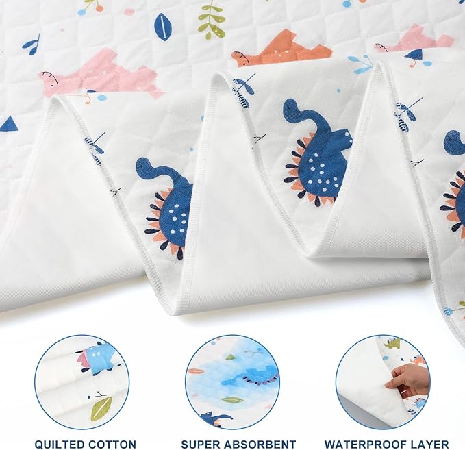 MooMoo Baby Waterproof Potty Training Pad Nighttime Reusable Underpad Mattress Sheet Protector Mat Leakproof Pee Pad for Kids Bedwetting