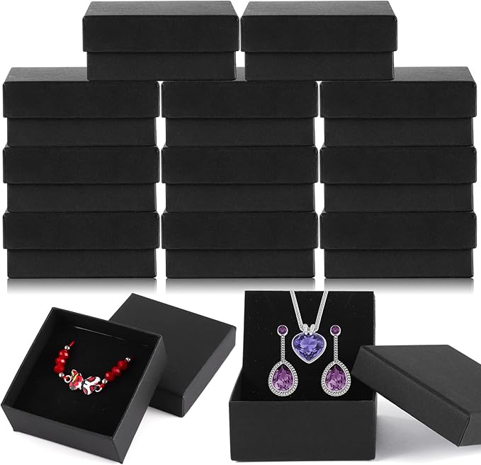 WSICSE 12pcs Jewelry Gift Boxes Small Gift Boxes for Necklace Ring Earring Jewelry Storage Box Cotton Filled Earring Boxes Gift Jewelry Organizer for Valentine's Day, Mother's Day by WSICSE