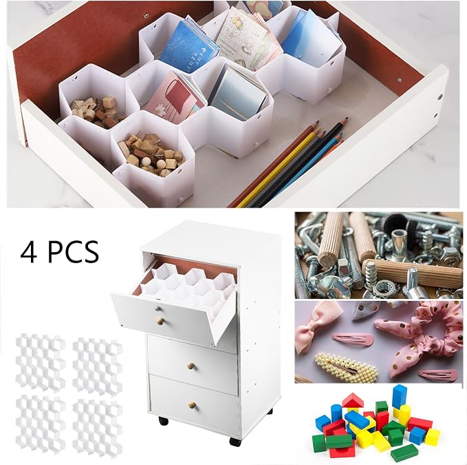 Ohlove 32Pcs Honeycomb Drawer Organizer Divider for Underwear Socks Bras Ties Belts Scarves (112 Slots) - Image 7