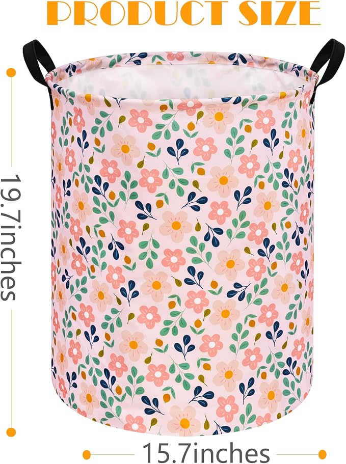MAIZMZ Girls Storage Basket,Room Decor Laundry Hamper,Waterproof Clothes Organizer for Women Toy Box Large Canvas Collapsible Chest for Home/Dorm/Kitchen/Pet/Office/Closet/Shelf/Gifts - Image 6