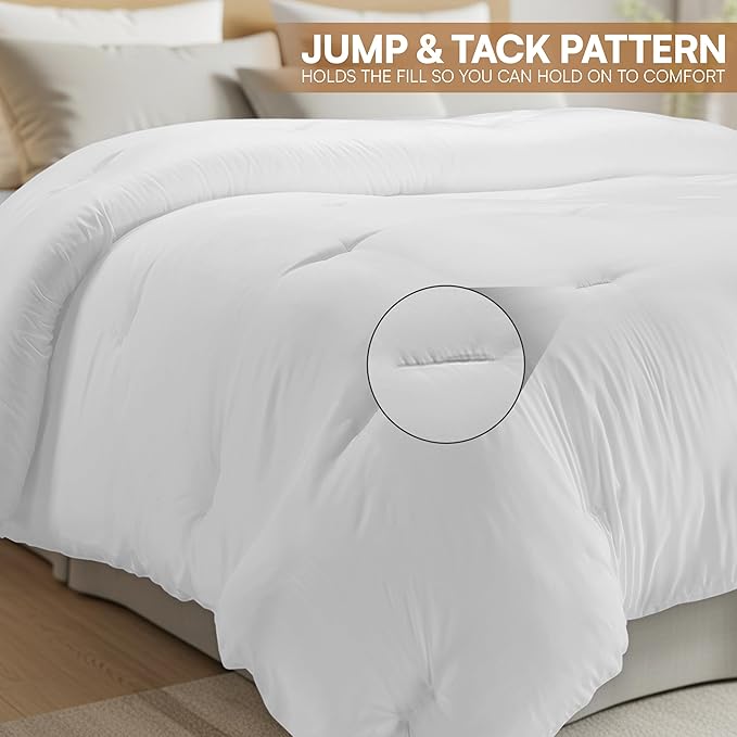 Utopia Bedding Comforters Queen Size, All Season Duvet Insert, Down Alternative Queen Comforter with Corner Tabs, Machine Washable Bed Comforter 88 x 88 Inches (White)