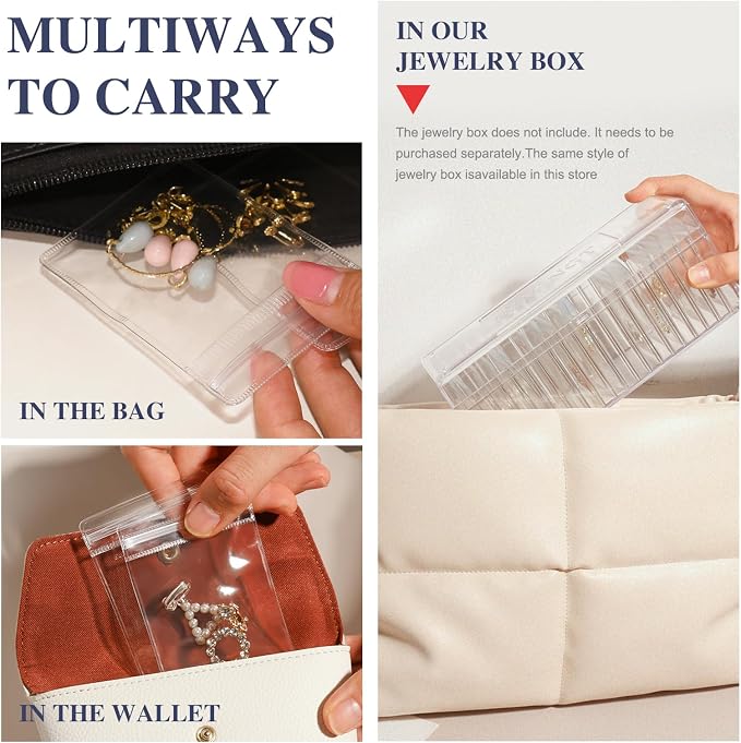 HOMEHIVE Travel Jewelry Bags, 20Pcs Clear Travel Jewelry Organizer, Portable Anti Tarnish Jewelry Storage Pouch Bag Gift for Women Girl, 20Pcs Clear Bags - Image 6