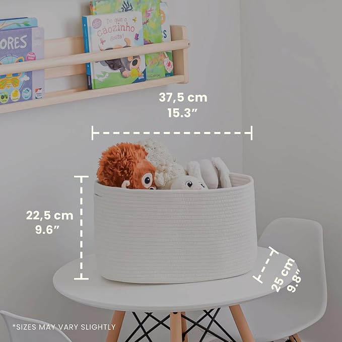 OrganiHaus Rope Baskets for Shelves - Set of 3 Woven Storage Baskets for Organizing, Closet & Toy Storage - Off-White - 15x9x10 - Image 2