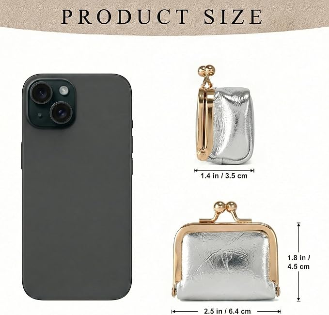 Zivyes Mini Jewelry Box Travel Small Coin Purse Organizer Case Genuine Leather Tiny Size (silver) - Image 3
