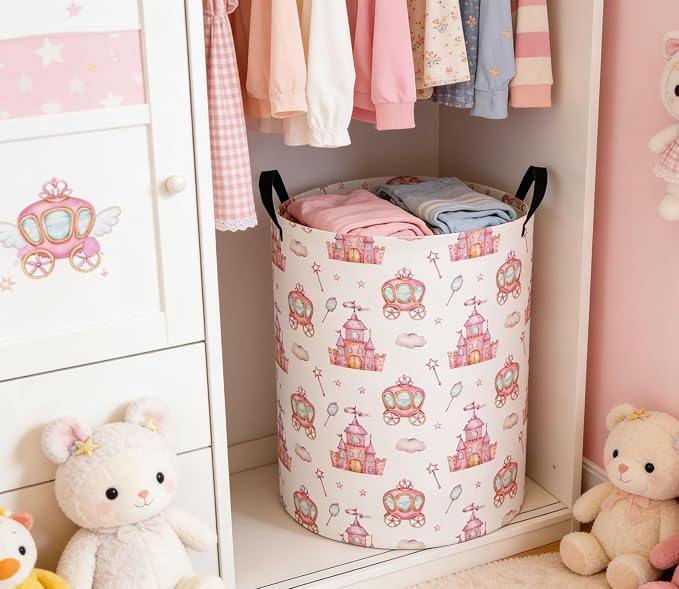 Baby Laundry Basket Baby Nursery Hamper Kids Laundry Basket Toy Storage Bin for Boys Room Decor Gift Baskets for Bedroom Bathroom(Castle) - Image 5