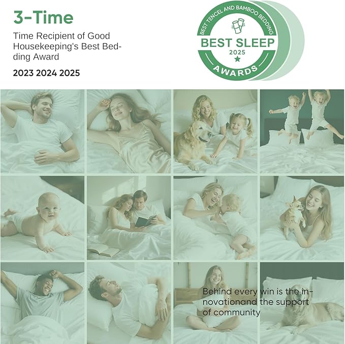 Luxury Organic Tencel & Viscose from Bamboo Cooling Sheet Set,Silky Soft Lyocell Sheets with Deep Pocket, Hypoallergenic & Breathable Bedding with Pillowcases (Sea Glass, California King)
