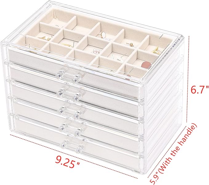 Cq acrylic Jewelry Organizer With 5 Drawers - Image 2