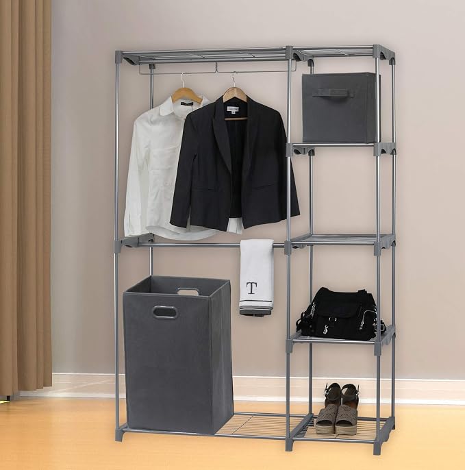 Simple Houseware Foldable Closet Laundry Hamper Basket, Dark Grey - Image 5