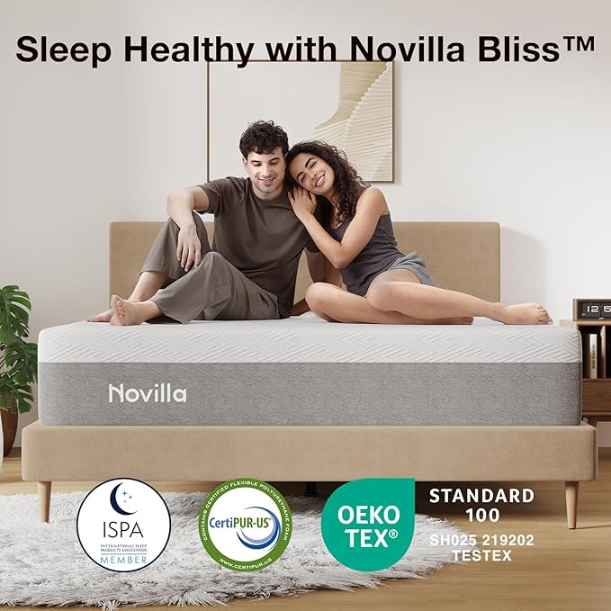 Novilla Memory Foam Mattress Full, 10 inch Full Mattress with Gel Foam for Comfortable Sleep & Pain Relief & Body Support, CertiPUR-US Certified