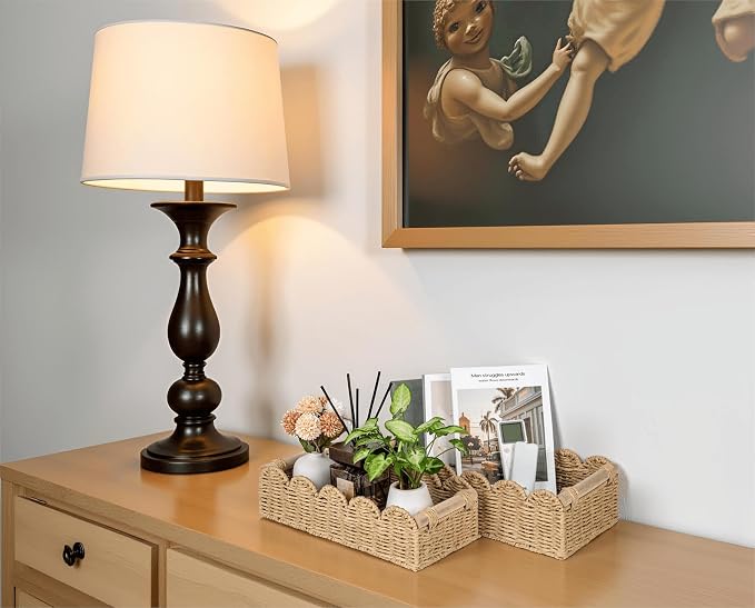 CubesLand Toilet Paper Storage Basket, Scalloped Edge Shelves Basket for Organizing for Over Toilet Tank Storage, Home Decor Baskets for Shelf, Countertop, Living Room, Bedroom, Handwoven, Beige - Image 8