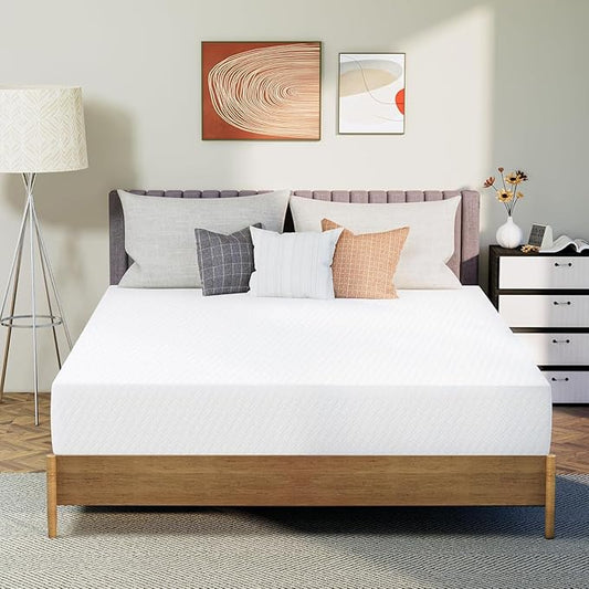 Neo Sleep 8 Inch Queen Cooling Gel Memory Foam Mattress Medium Firm CertiPUR-US Certified Foam, Mattress in a Box Enhanced Pressure Relief Removable Soft Cover No Fiberglass (Queen, 8 in)
