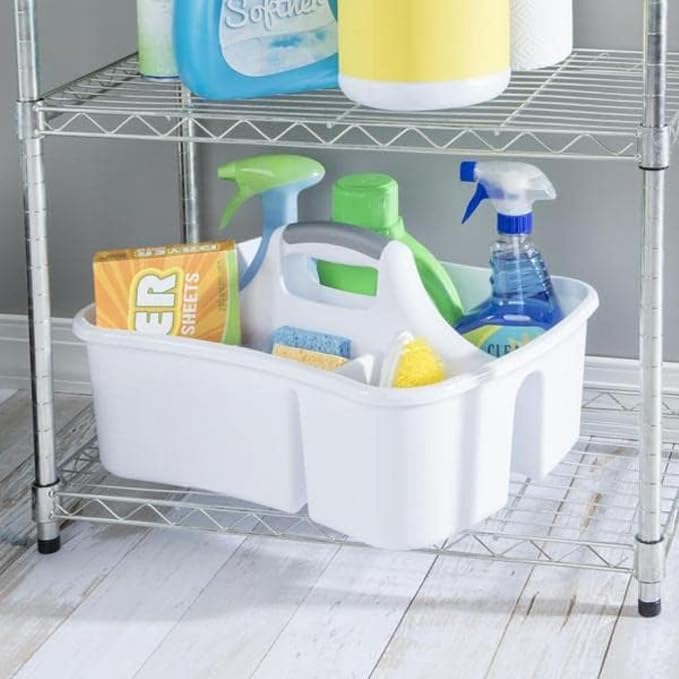 Extra Large 5 Gal Divided Cleaning Caddy Organizer with Handle - Cleaning Supplies for Housekeeping - Shower Caddy Portable - Shower Caddy Dorm - Cleaning Supplies Organizer - 17.75 x 13.25 x 7.75 - Image 5
