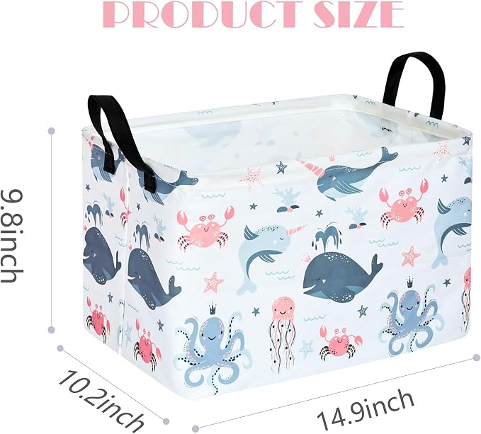 MAIZMZ Baby Storage Basket Cute Gifts Basket Toys Organizer Waterproof Kids Hamper Nursery Bins Women Storage Cube for Home/Dorm/Kitchen/Pet/Office/Closet/Shelf/Room Decor - Image 6