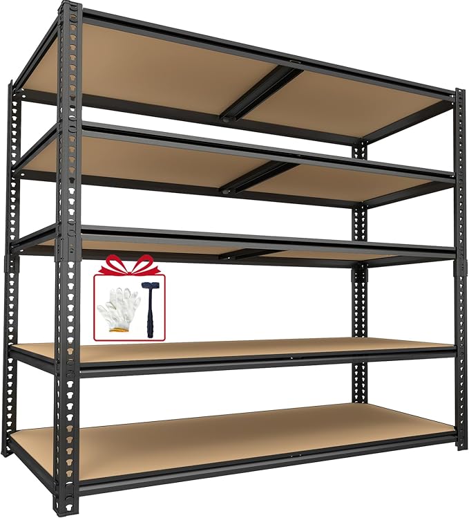 40W Garage Storage Shelves,Garage Shelves Heavy Duty,5 Tier Shelving Unit,2400LBS Capacity Heavy Duty Shelving for Garage Storage,Warehouse,72" H x40 W x20 D by Unknown