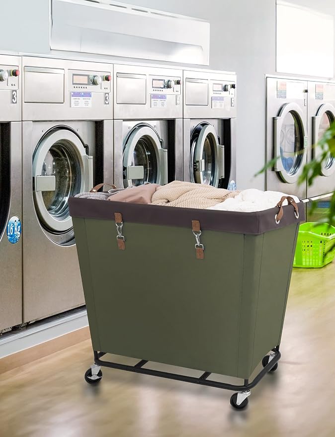 StorageWorks 320L Laundry Basket with Wheels, Extra Large Rolling Hampers for Clothing Organizer, Dirty Clothes Basket for Hote, Home, Closet, Dorm, Green - Image 6