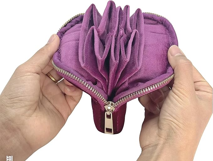 Small Travel Jewelry Case - Jewelry Travel Organizer Bag with for Bracelets, Necklaces, Bangles, Jewelry Organizer Storage Bag Gift for Women Girls,5.1x4.72x1.18 IN- RJB001-Purple - Image 4