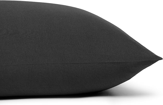 Amazon Basics 100% Cotton Jersey Bed Sheet Set, Queen, Black, Solid