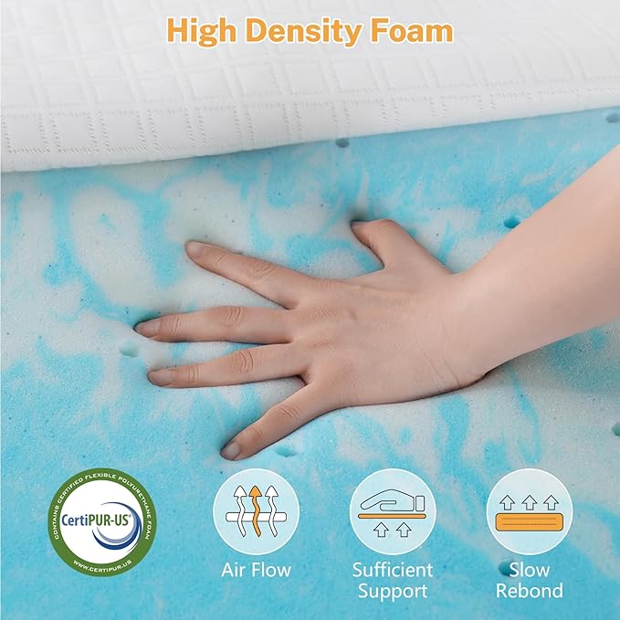 Extra Firm Mattress Topper Full Size 3 Inch, Firm to Extra Firm Mattress Pad with Dual Sides Flippable for Back Pain Relief, High-Density Support Bed Topper with Washable Cover, CertiPUR-US, 75" x 54"