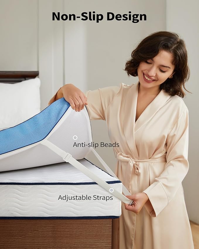 PERLECARE 3 Inch Firm Mattress Topper Twin XL, Cooling Gel-Infused & Bamboo Charcoal Memory Foam Bed Topper for Pressure Relief, High-Density Mattress Pad with Removable Cover, CertiPUR-US Certified