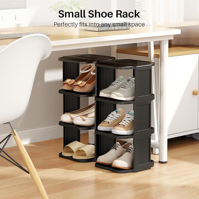 Kitstorack 8-Tier Vertical Plastic Shoe Rack, Freestanding Stackable Storage Organizer for Small Closets and Tight Spaces - Image 8