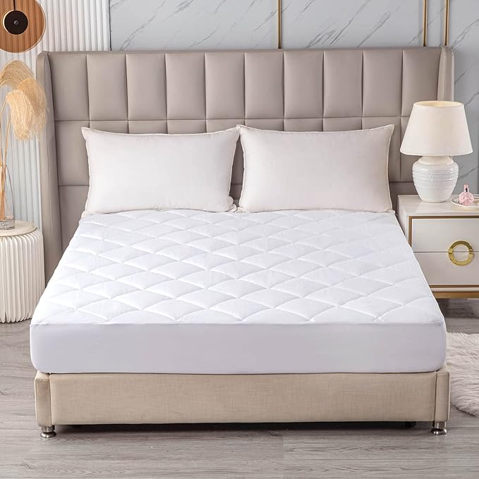 Kingnex 60x75 RV Short Queen Mattress Topper for Camper Bed Fluffy Matress Cover Quilted Fitted Mattress Pad with Deep Pocket