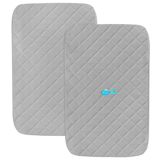 Bassinet Mattress Pad Cover Fit for AirClub/AMKE 3 in 1/HARPPA/TCBunny/MiClassic and Milliard Bedside Sleeper, Waterproof Bassinet Mattress Protector Quilted Bassinet Sheets (21" x 35") 2 Pack
